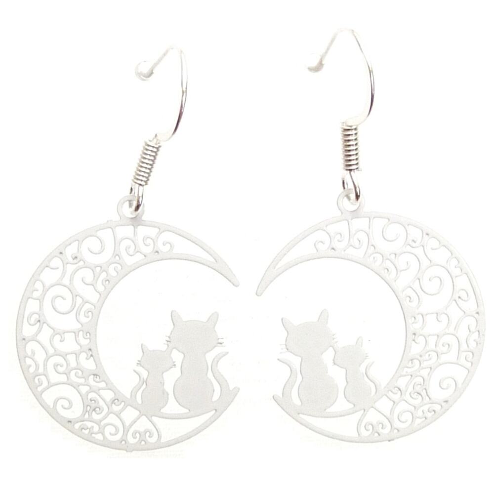 Halloween Cat Earrings Filigree